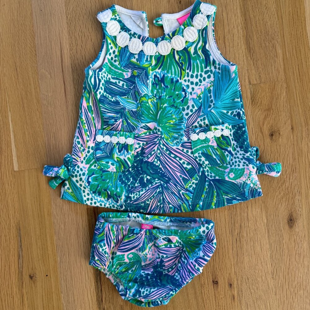 Lilly Pulitzer Baby Shift Dress and Bloomers in Holiday In The Sun 6-12 months
